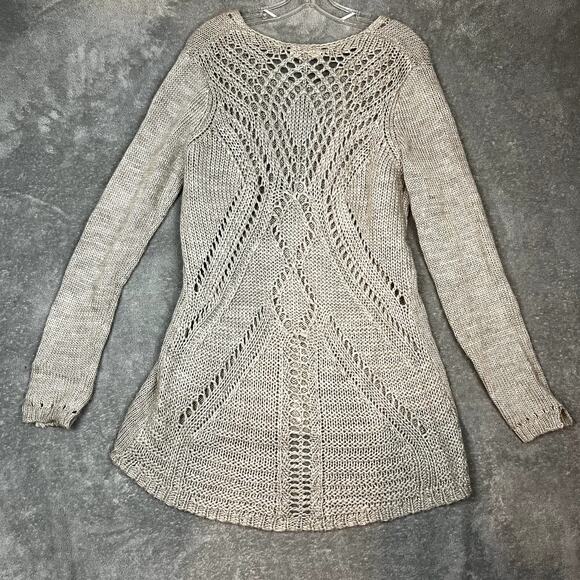 Kenar Beige Sweater Womens XL Alpaca Wool Knit Oversized Lagenlook Boho - Picture 5 of 8